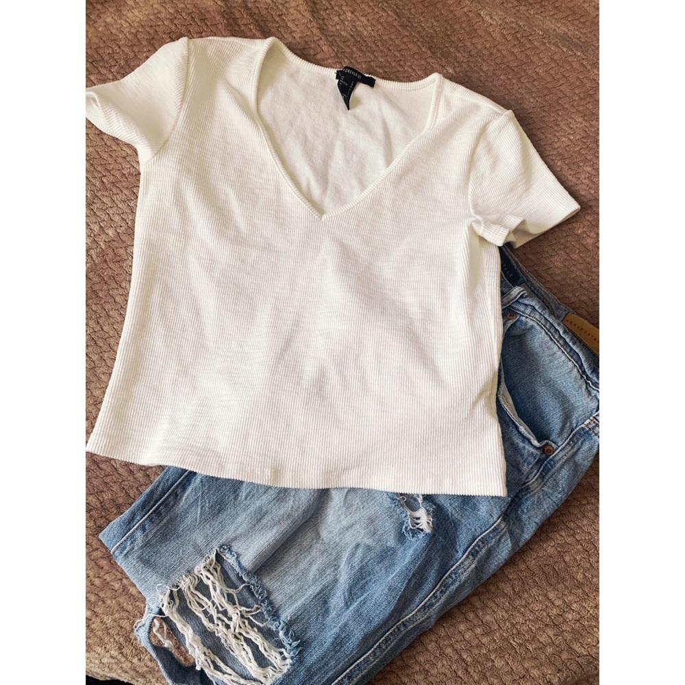 White Forever21 Crop Top